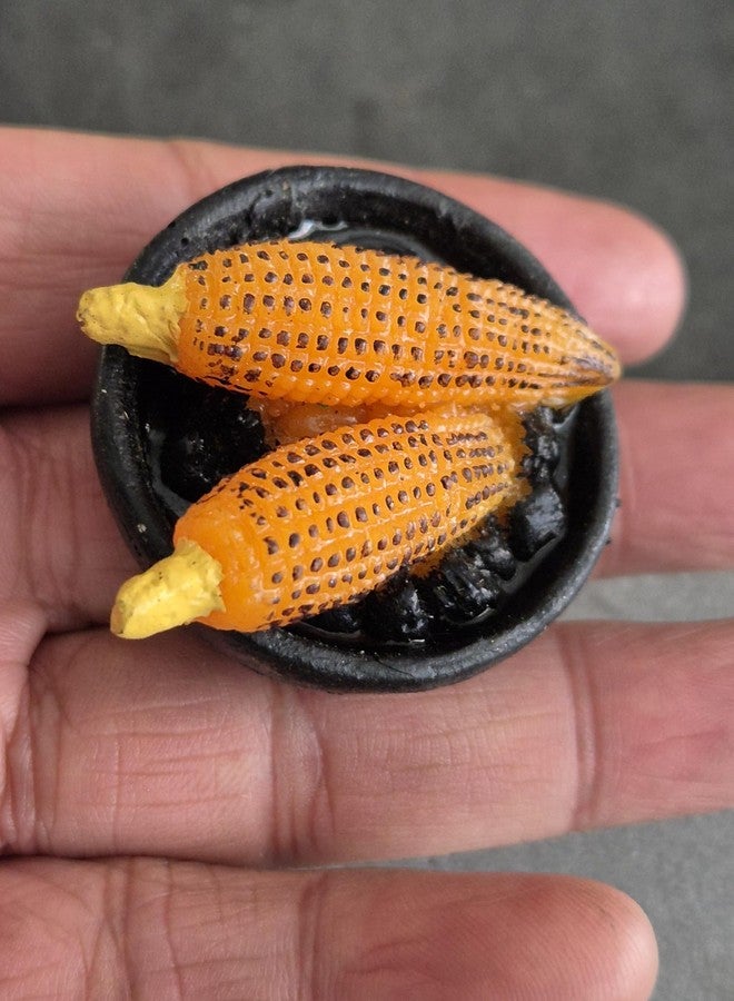 Ethnic Karigari مغناطيس ثلاجة على شكل ذرة من كاريجاري، طعام مصغر ثلاثي الأبعاد، أفضل هدية تذكارية، صنع في الهند 100% - Image 3